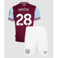 Stroje piłkarskie West Ham United Tomas Soucek #28 Koszulka Podstawowej dla dzieci 2024-25 Krótki Rękaw (+ szorty)